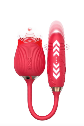 2-In-1 Thrusting Rose toy – Rechargeable